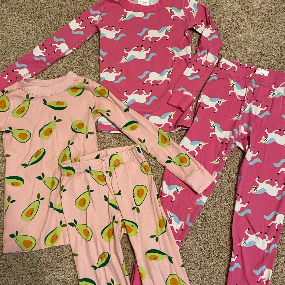 Hanna Andersson girls long John pajamas Size 5